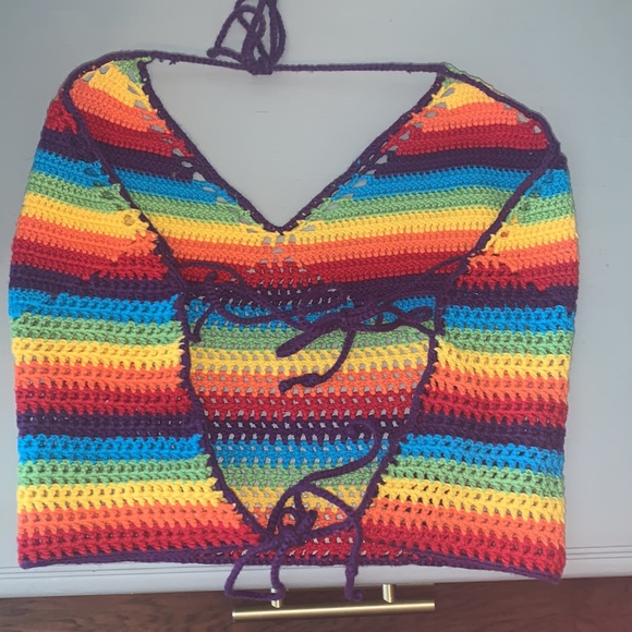 Ralph Lauren rainbow crochet crop top - Picture 3 of 4